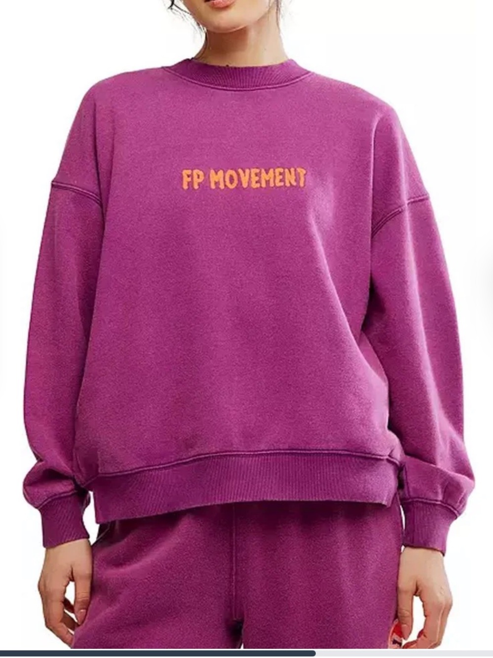 Free People All Star Embroidered Pullover size XL color Deep Mulberry